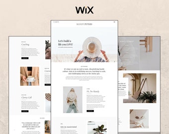 Wix Website Template for Social Media Manager, Consultant, Coach, Web Design Template, Coaching Website Template