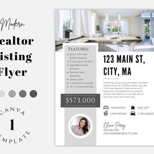 Real Estate Listing Flyer, Open House, Real Estate Marketing, Real Estate Templates, Listing Template, Just Listed, Flyer Templates, Canva