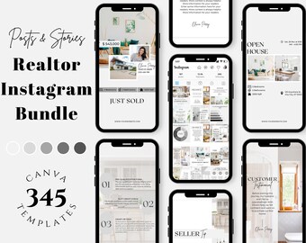 Real Estate Instagram Templates, 345+ Canva Posts & Stories (Digital Download)