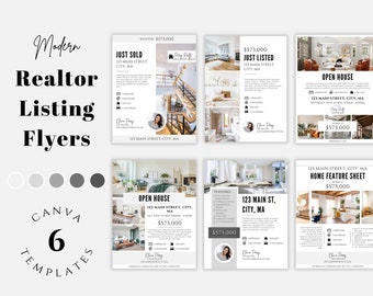 Real Estate Listing Flyers, Open House, Real Estate Marketing, Real Estate Templates, Listing Templates, Just Listed Flyer, Flyer Templates