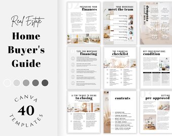 Real Estate Buyer's Guide Template, Modern Design (Canva, 40 Templates)