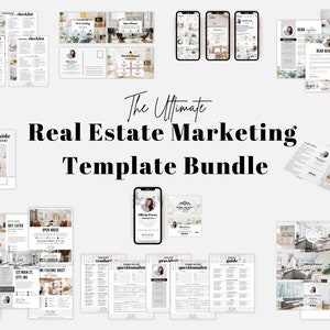 Ultimate Real Estate Marketing Templates Bundle, Real Estate Flyers, Real Estate Instagram, Buyer Seller Guide, Real Estate Social Media