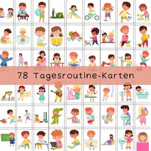 78 tarjetas de rutinas para imprimir / rutina diaria para niños / tarjetas de rutinas semanales