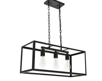 Toyvian Rectangular Ceiling Canopy Plate – Black Metal Pendant Light Mount With 3 Holes, 500mm Long, For Multi-Head Chandeliers & Fixtures
