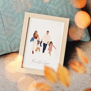 Personalized family portrait | Christmas gift idea