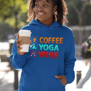 Kaffee Yoga Wein Hoodie Sweatshirt, Unisex Heavy Blend