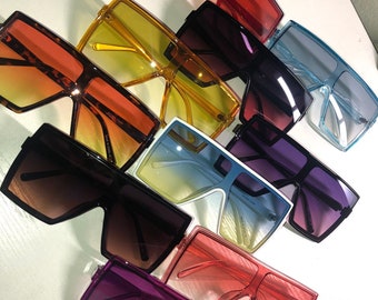See Me Sonnenbrille quadratische Sonnenbrille Frauen übergroßen quadratischen Kunststoffrahmen Schattierungen stilvolle moderne Brillen