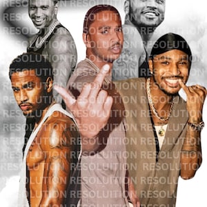 May include: A collage of four images of Trey Songz, a singer and songwriter. The images are in black and white and color. The images are arranged in a grid pattern. The text "Trey Songz" is written in white letters on a black background at the bottom of the image.