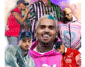 Chris Brown Bootleg Rap Tee Design PNG (Digital Download)