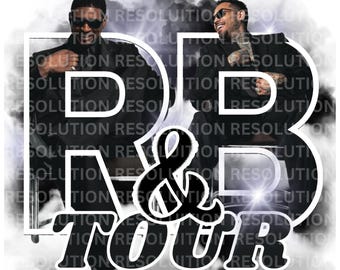 Usher Raymond Chris Brown Tshirt Design PNG| Bootleg Tee| R&B Digital Download| Rap Tee| Hip Hop| DTF DTG Sublimation|Ready to print
