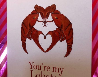 You’re my Lobster - Love card! A6 card, blank inside for your personalisation. Comes with A6 envelope- Recycled card