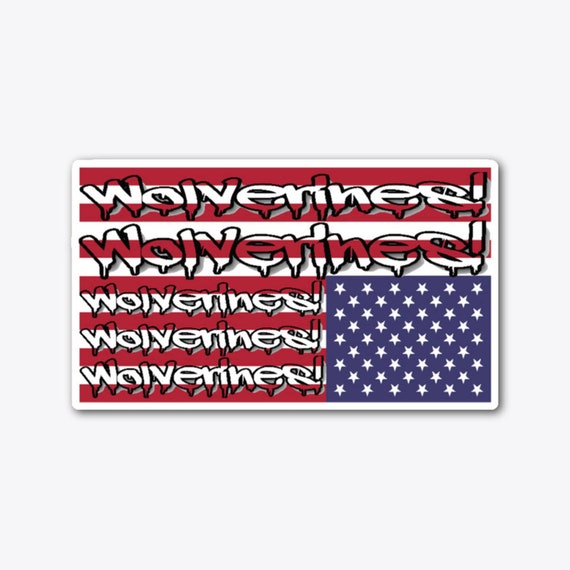 Red Dawn Wolverines Distressed Flag Logo Die Cut Sticker Vinyl Etsy