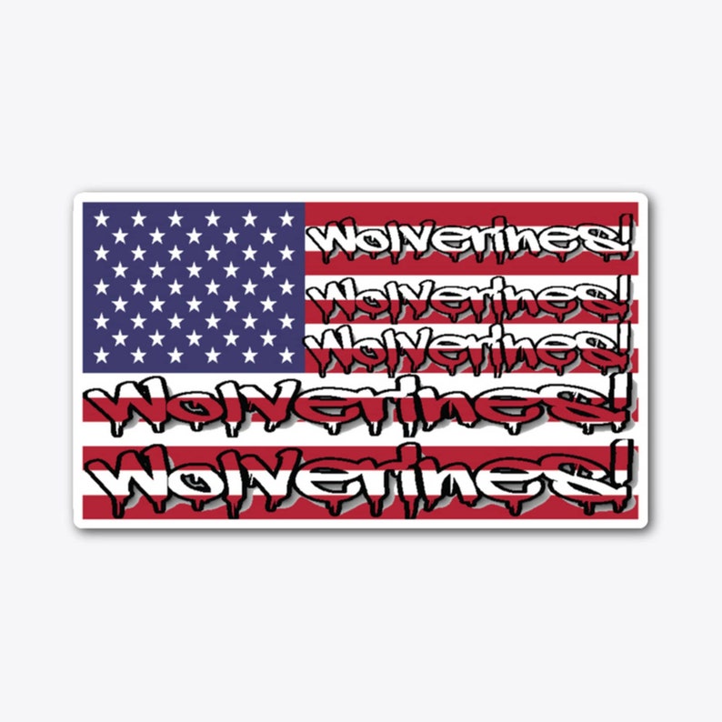 Red Dawn Wolverines American Flag Logo Die Cut Sticker Vinyl Etsy