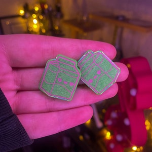 Green Milk Carton Stud Earrings