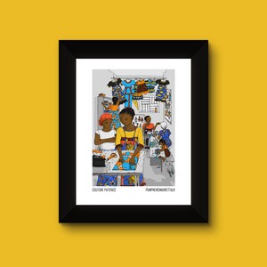 Couture Patience|West African street scene|African wall art|printable art|digital art print|African art print|colourful wall art