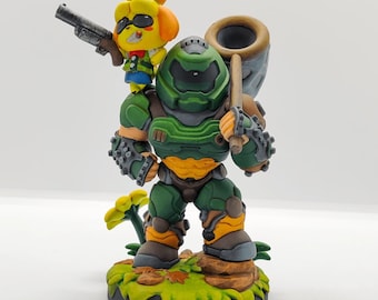 Isabelle & Doom Slayer meme - Resin Kit - 3D Printed
