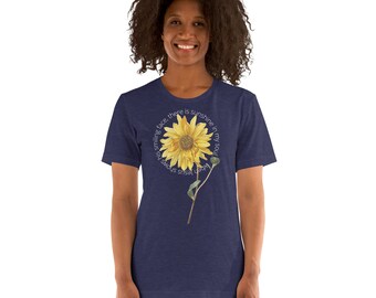 Sunflower with Song - Christian Faith or Religious Tee - Positive Motivational Jesus Apparel - Mother's Day Gift - Faith and Love