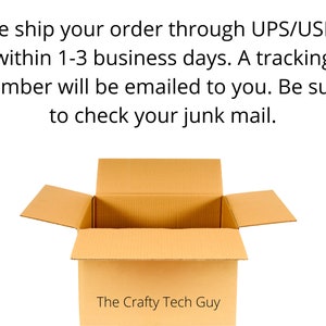 an open cardboard box with the words, we ship your order through ups / ups