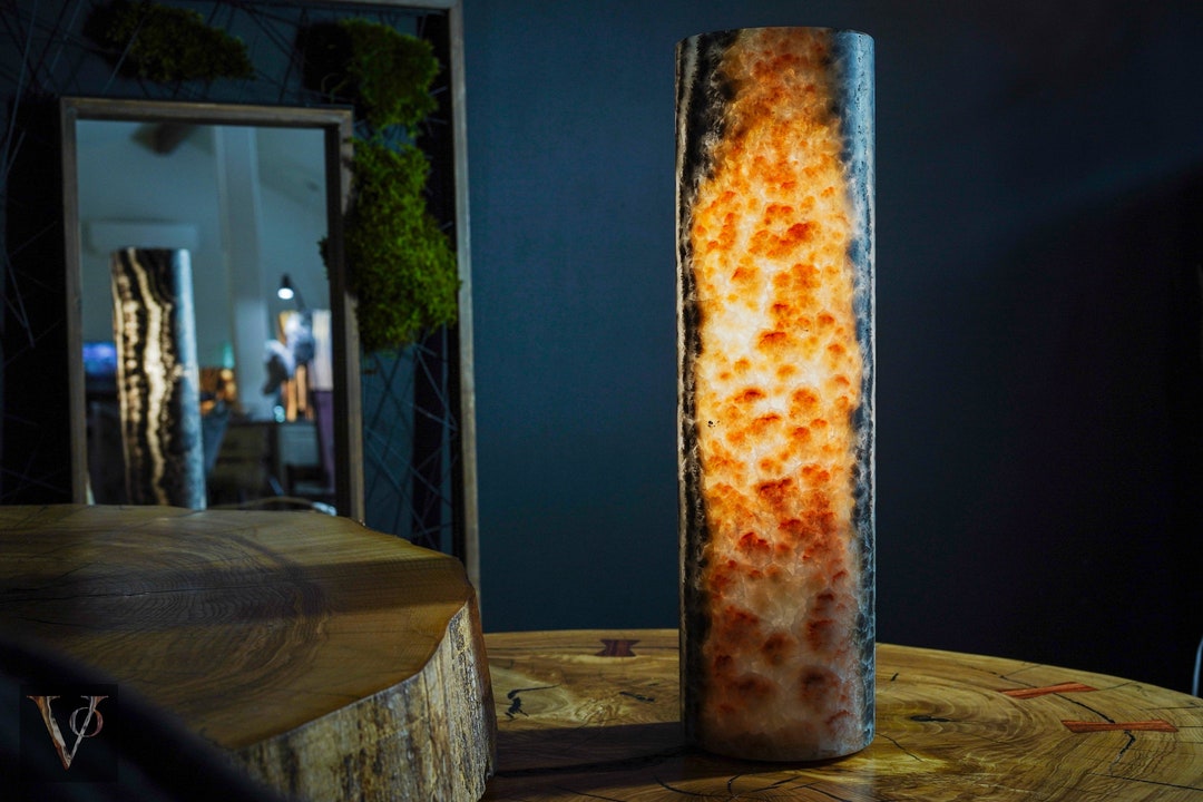 Tangerine Sierra Onyx Crystal Desk Lamp exotic 3/24 - Etsy