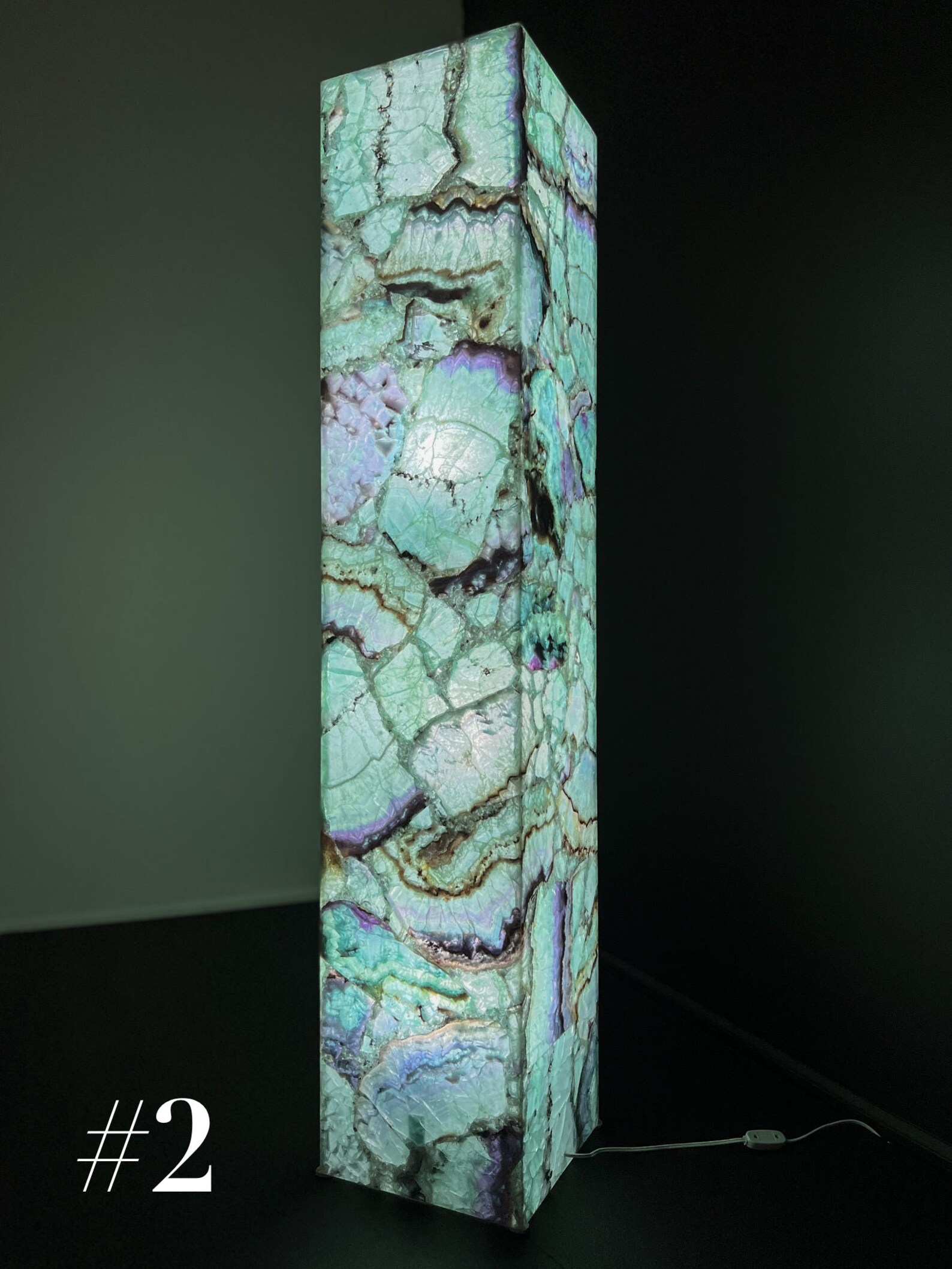 Fluorite Crystal Tower exotic Quality Floor Lamp 2/3 Etsy