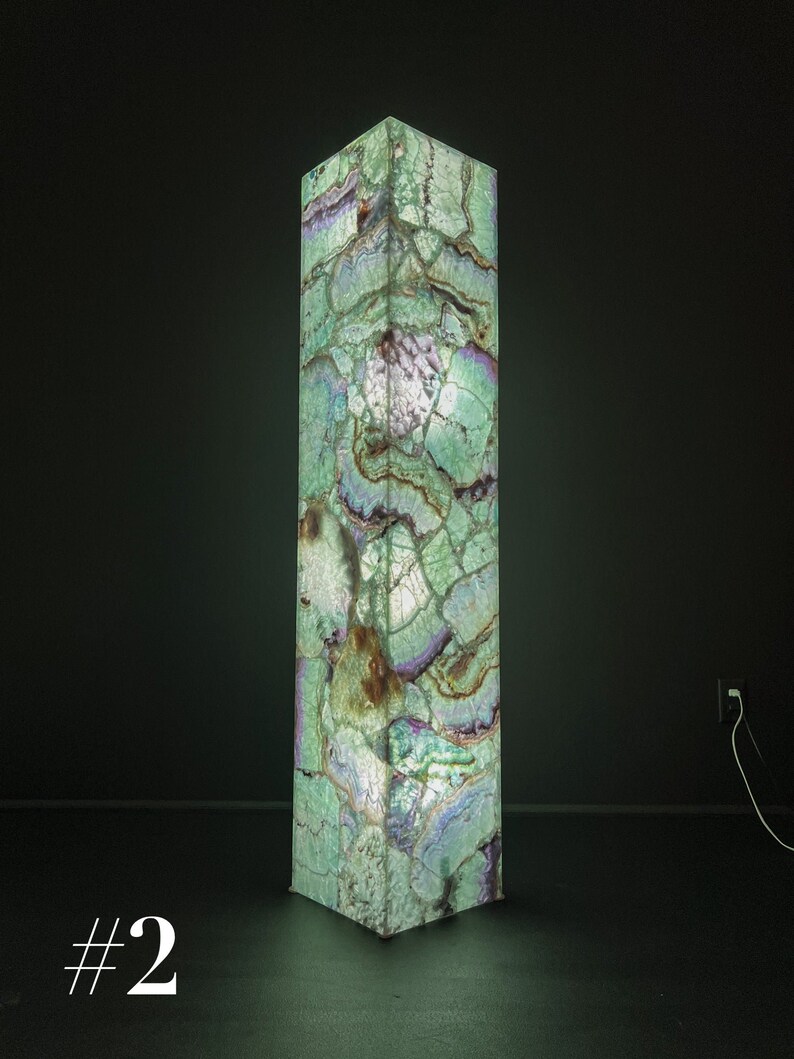 Fluorite Crystal Tower exotic Quality Floor Lamp 2/3 Etsy