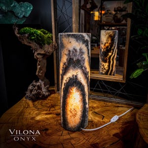 Tangerine Sierra Onyx Crystal Table Lamp #10 - Etsy