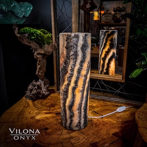 Tangerine Sierra Onyx Crystal Table Lamp #10 - Etsy