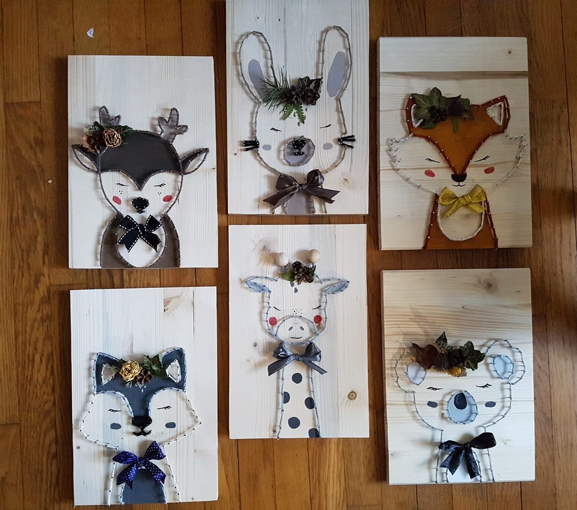 Sweet Baby Animal String Art