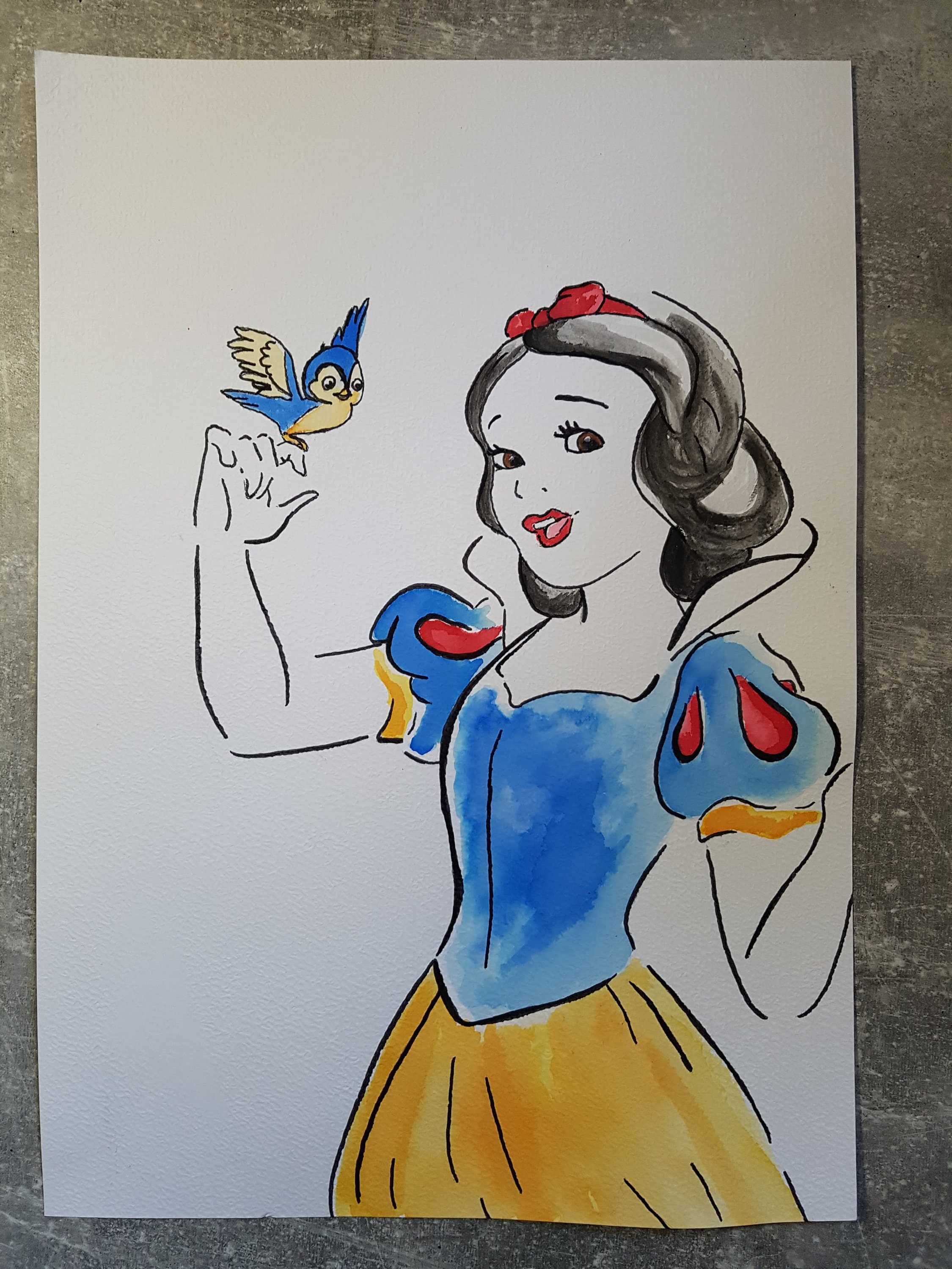 Aquarelle Blanche Neige