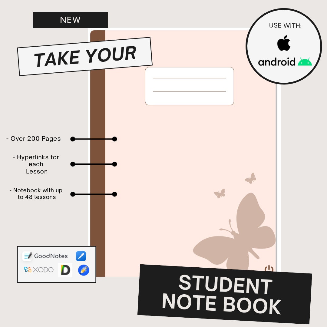 Digital Notebook, Student Notebook, Goodnotes, iPad and Android Etsy