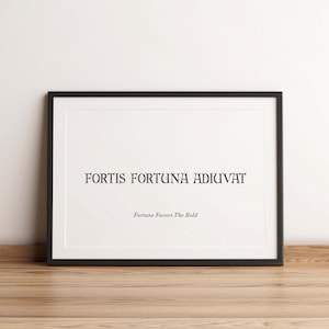 Latin Quote Print, Fortis Fortuna Adiuvat, Fortune Favors The Bold, John Wick Tattoo, John Wick Movie Poster, Keanu Reeves Wall Art