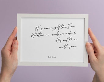 Emily Bronte Quote Print: Wuthering Heights Wall Art (Digital Download)