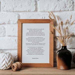 Comer, rezar, amar, impressão de citações de Elizabeth Gilbert, citações de verdadeira alma gêmea, presentes de rompimento