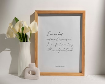 Jane Eyre Zitat Print: Charlotte Bronte, Wille (Digitaler Download)