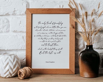 Hanya Yanagihara Quote Print: A Little Life Friendship Poster (Digital Download)
