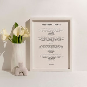 Maya Angelou Poem Print, Phenomenal Woman, I&#39;m a woman phenomenally