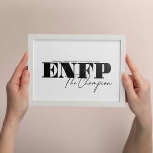 ENFP Wall Art Print, MBTI Personality Types, ENFP The Champion Gift, Myers-Briggs, Carl Jung, 16 Personalities Psychology Decor