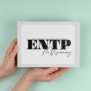 ENTP Wall Art Print, MBTI Personality Types, ENTP The Visionary Gift, Myers-Briggs, Carl Jung, 16 Personalities Psychology Decor