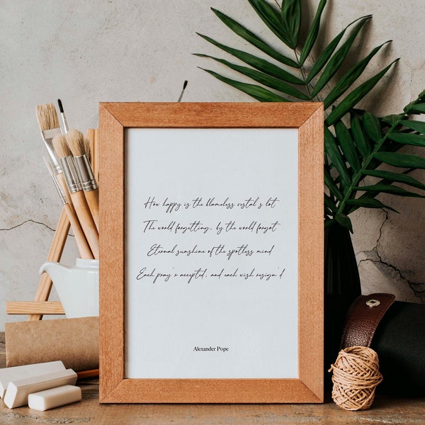 Eternal Sunshine Of The Spotless Mind Quote Print, Movie Poster Decor, Alexander Pope Quote