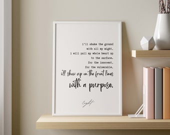 Enneagram 8 Print: The Challenger, Sleeping At Last Quote (Digital Download)