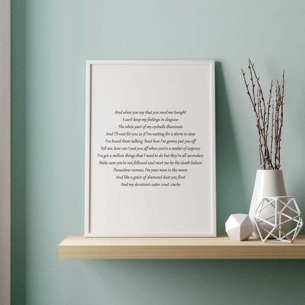 Glass in the park Poster Print, Alex Turner Song Lyric, Arctic Monkeys Wall Art