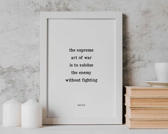 Sun Tzu Quote Print: Art Of War Philosophy Poster (Digital Download)
