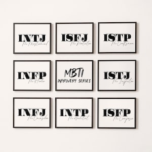 Bundle MBTI Introvert Prints, Myers Briggs Psychology Decor, MBTI Wall Art, infj infp intj intp isfj isfp istj istp gift