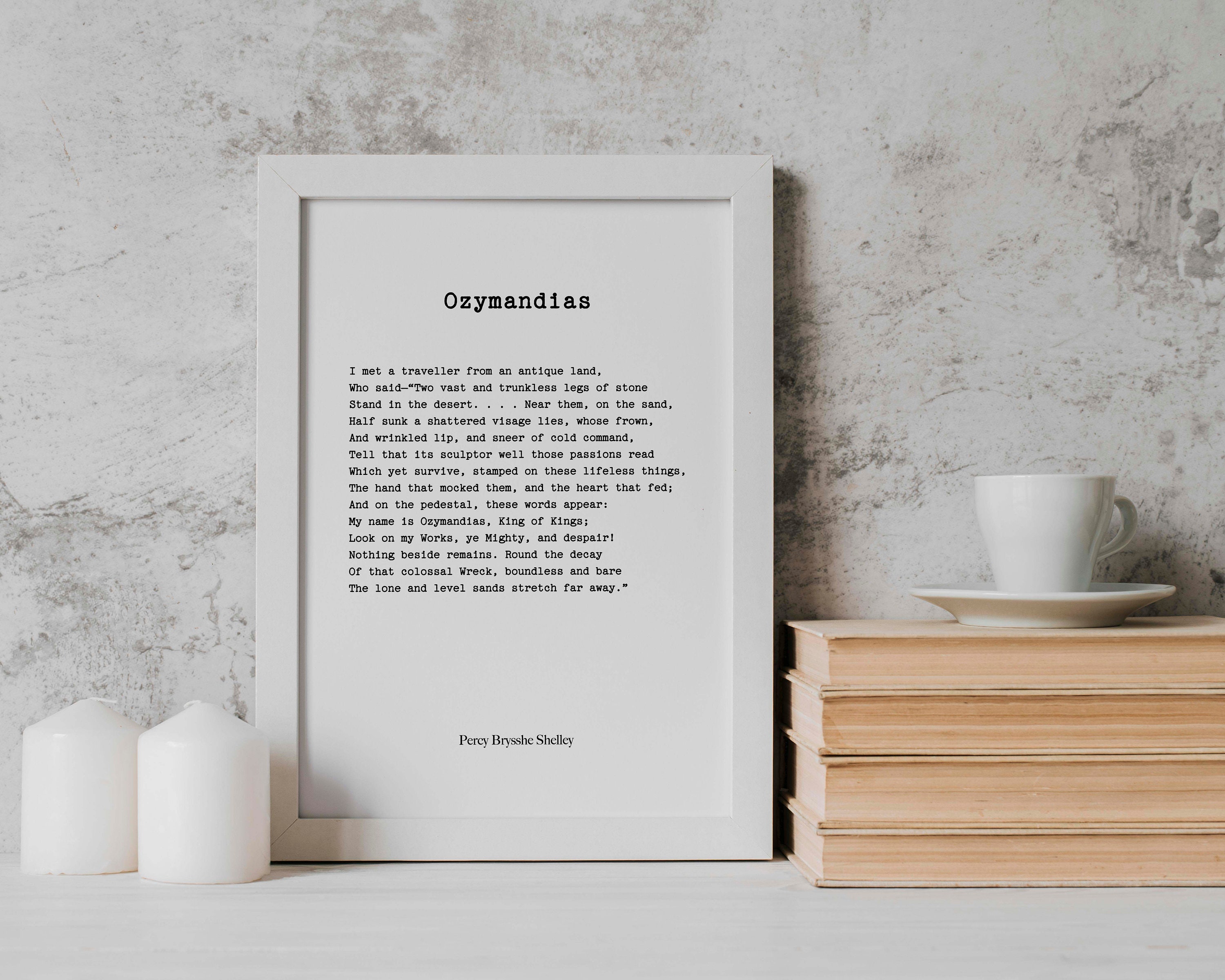 Percy Bysshe Shelley Poem Print, Ozymandias, Poetry Wall Art - Etsy