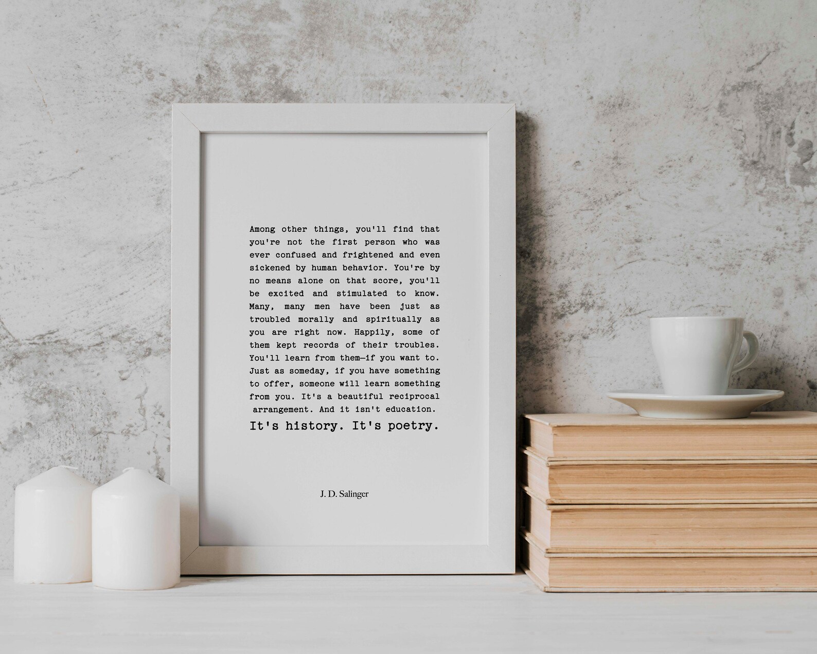 JD Salinger Quote Print, the Catcher in the Rye Book Poster, It's ...