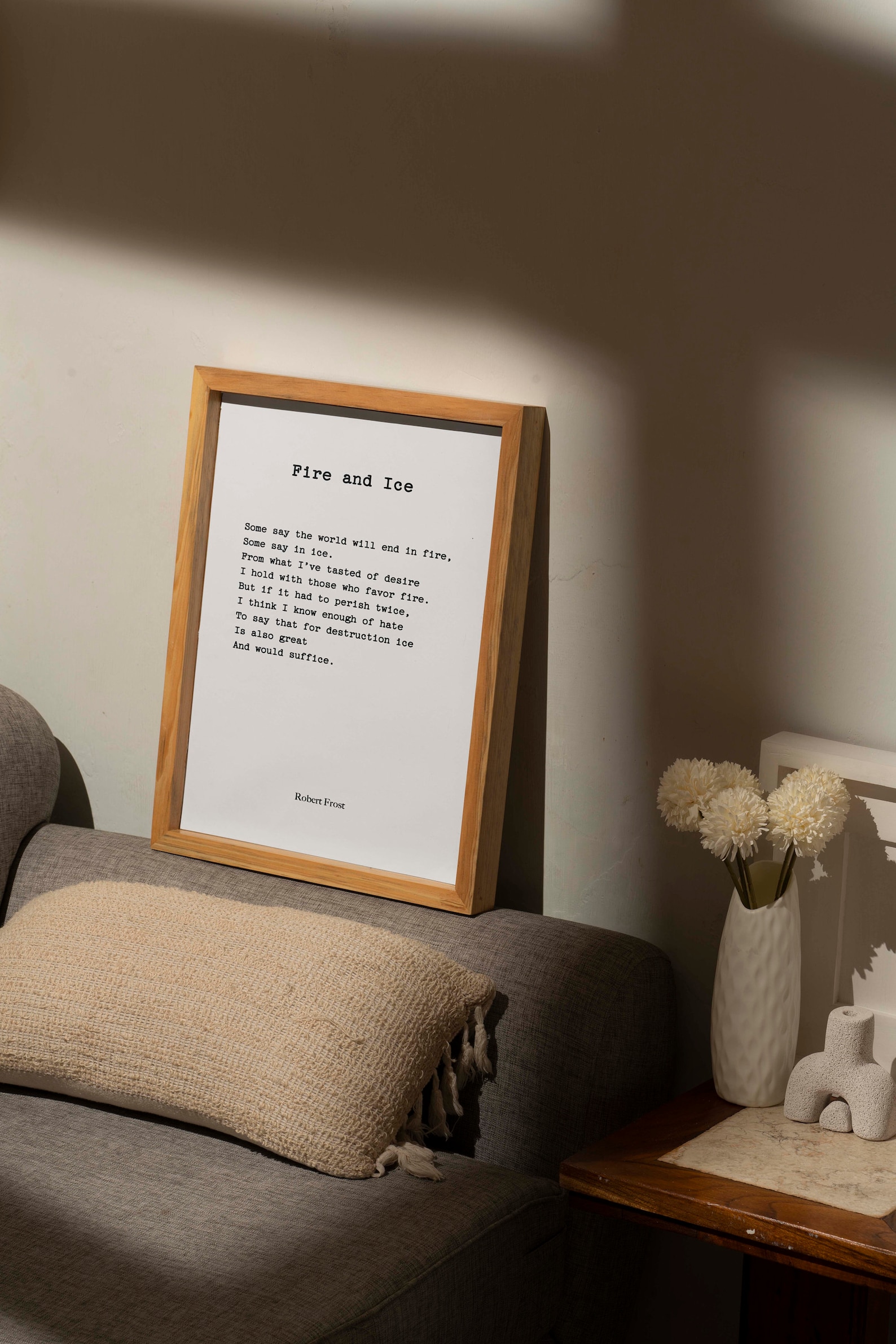 Robert Frost Poem Print: Fire and Ice Poetry Wall Art (digital Download ...