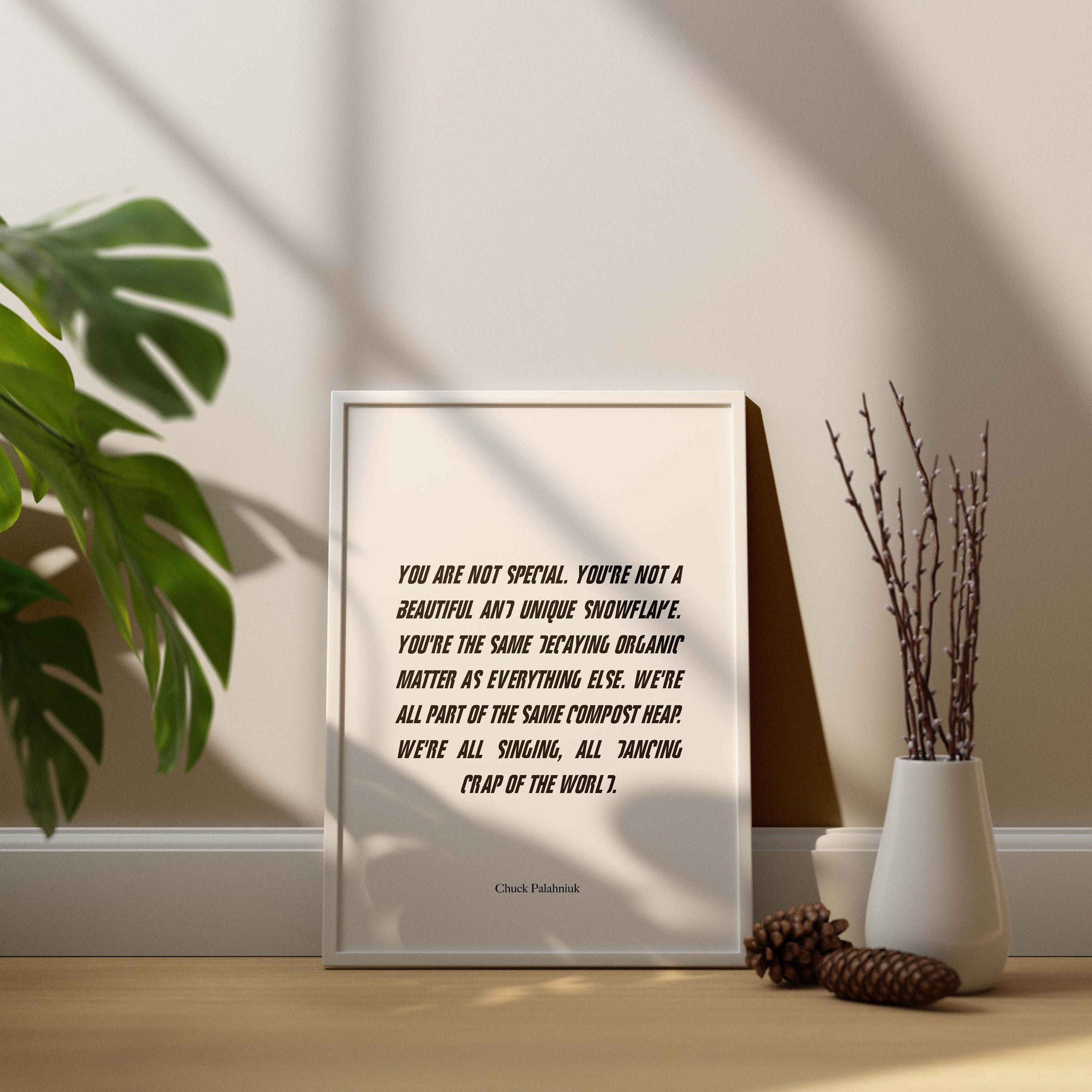 ファイト・クラブ名言集：パラニューク『あなたは特別じゃない』（デジタルダウンロード） - Etsy 日本, image size:3000x3000