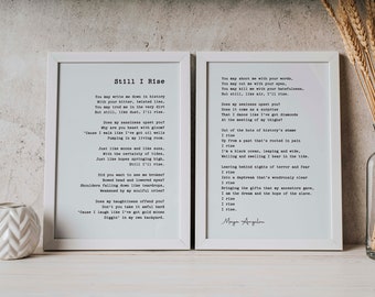 Maya Angelou 'Still I Rise' Poem Print Set: Inspirational Wall Art (Digital Download)