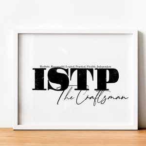ISTP Wall Art Print, MBTI Personality Types, ISTP The Craftsman Gift, Myers-Briggs, Carl Jung, 16 Personalities, Psychology Decor