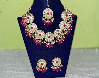 Royal Kundan Necklace Set with Earrings and Tikka